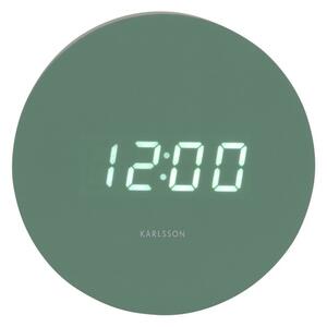 Karlsson 5981GR dizajnové LED hodiny s budíkomzelené, priemer 9 cm