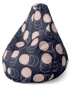 Sablio Sedací vak Pear Kruhy a bodky - 70 x 95 x 15 cm