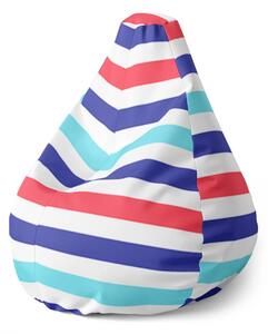 Sablio Sedací vak Pear Farebné veselé pruhy - 70 x 95 x 15 cm