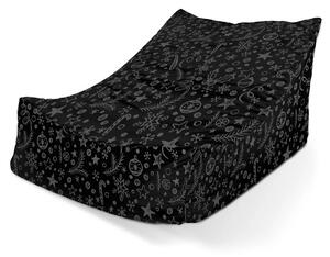Sablio Vianočný sedací vak Lounge Vianoce na čiernej - 80 x 95 x 50 cm
