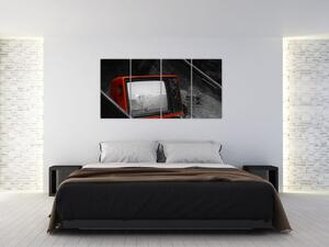 Obraz červené televízie (Obraz 160x80cm)