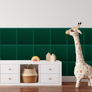 Zamatový čalúnený panel - Štvorec - 40x40cm Farba: Fľaškovozelená