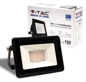 V-TAC LED reflektor s priamym napojením 10W, 735lm, 100°, SAMSUNG chip, IP65, čierny Farba svetla: Studená biela