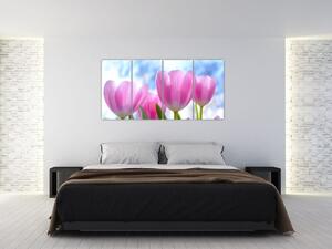 Obraz ružových tulipánov (Obraz 160x80cm)