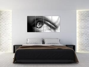 Čiernobiely obraz - detail oka (Obraz 160x80cm)