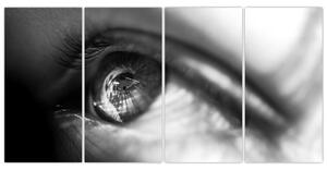 Čiernobiely obraz - detail oka (Obraz 160x80cm)