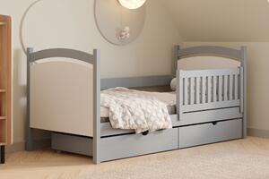 Detská posteľ Amely s tabuľou stierateľnou za sucha - 80x180 - šedá