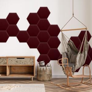 Zamatový čalúnený panel - Šesťuholník - 35x40cm Farba: Vínová
