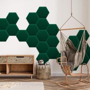 Zamatový čalúnený panel - Šesťuholník - 35x40cm Farba: Fľaškovozelená
