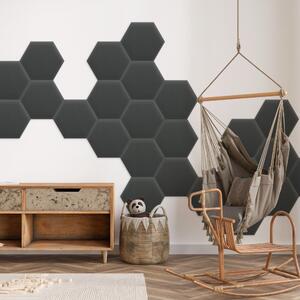 Zamatový čalúnený panel - Šesťuholník - 35x40cm Farba: Grafit