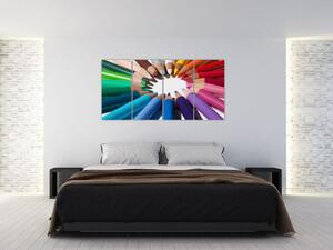 Obraz - kruh z farebných pasteliek (Obraz 160x80cm)