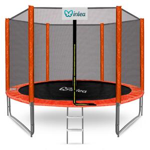 INLEA PREMIUM Jump Trampolína 305 cm s vonkajšou ochrannou sieťou - oranžová