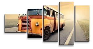 Sablio Obraz - 5-dílný Autobus veterán - 100x60 cm
