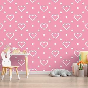 Sablio Tapeta Srdce a bodky - 208x125 cm