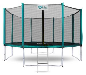 INLEA PREMIUM Jump Trampolína 366 cm s vonkajšou ochrannou sieťou - tmavozelená