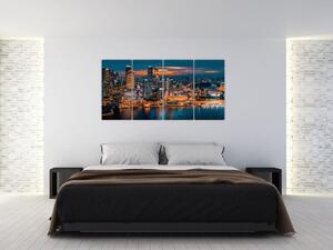 Obraz nočného mesta na stenu (Obraz 160x80cm)