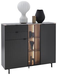VYSOKÁ KOMODA, dub, antracitová, 141,2/120,1/40 cm Dieter Knoll - Obývacie zostavy