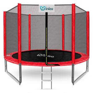 INLEA PREMIUM Jump Trampolína 305 cm s vonkajšou ochrannou sieťou - červená