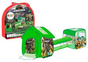 LEAN TOYS Detské ihrisko 3v1 – stan, tunel, suchý bazén – Dinosaury