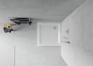 Mexen SLIM - Štvorcová sprchová vanička 70x70x5cm + chrómový sifón, chrómový biela, 40107070