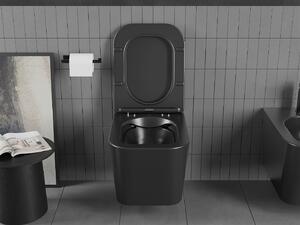 Mexen Teo závesné wc rimless s toaletným Slim sedátkom z duroplastu, čierna matná - 30850685
