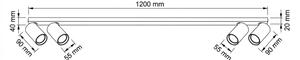 Brilagi - bodové svietidlo SELE LONG 4xGU10/30W/230V čierne