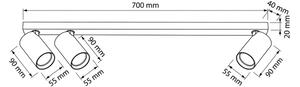 Brilagi - Bodové svietidlo SELE LONG 3xGU10/30W/230V čierna