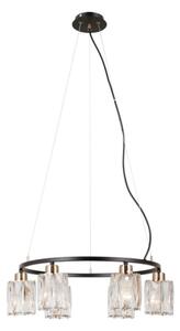 ITALUX PND-40814-6-BK-HBR - Závesný luster na lanku SIMONA 6xE14/40W/230V čierna/zlatá