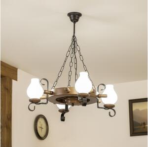 Brilagi - Luster na reťazi TIMONA 4xE14/40W/230V priemer 50 cm buk/orech