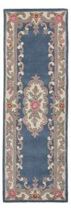 Modrý vlnený behúň Flair Rugs Aubusson, 67 × 210 cm