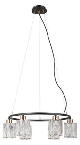 ITALUX PND-40814-6-BK-HBR - Závesný luster na lanku SIMONA 6xE14/40W/230V čierna/zlatá