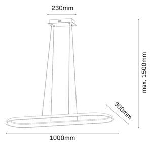 LED luster na lanku CASHMERE LED/80W/230V 30x100 cm béžový