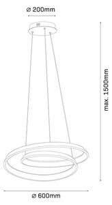 LED luster na lanku CASHMERE LED/75W/230V pr. 60 cm béžový