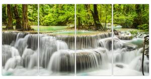 Obraz lesných vodopádov (Obraz 160x80cm)