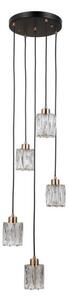 ITALUX PND-40813-5R-BK-HBR - Luster na lanku TORNO 5xE14/40W/230V čierna/zlatá