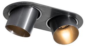 Zaoblené zapustené bodové svetlo tmavosivé GU10 50 mm 2-svetlo - Installa