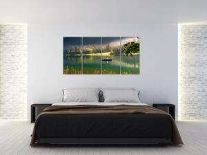Obraz loďky na jazere (Obraz 160x80cm)