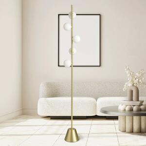 Stojacia lampa Pomi, 5 svetiel, zlatá farba, sklo, výška 170 cm
