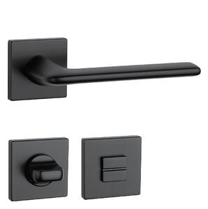 Dverové kovanie MP Lila - HR 7S (BS - Čierna matná), kľučka-kľučka, WC kľúč, MP BS (čierna mat)