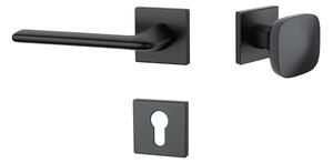 Dverové kovanie MP Lila - HR 7S (BS - Čierna matná), kľučka-kľučka, Bez spodnej rozety, MP BS (čierna mat)