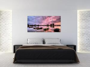 Loďky na jazere, obraz (Obraz 160x80cm)