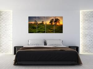 Západ slnka v krajine, obrazy (Obraz 160x80cm)