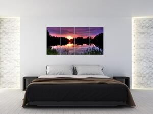 Obraz nočného jazera (Obraz 160x80cm)