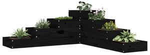Záhr. kvetináč 4-posch. 106x104,5x36 cm čierny masívna borovica