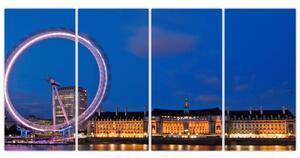 Londýnske oko v noci - obraz (Obraz 160x80cm)