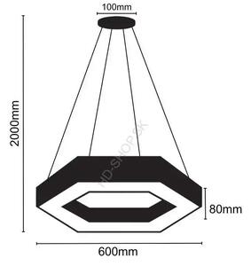 LED závesné svietidlo 28W 4000K čierne (LCL7621-H)