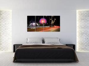 Nočné kolotoče - moderný obraz (Obraz 160x80cm)