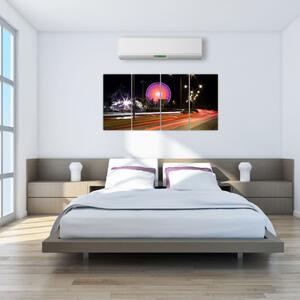 Nočné kolotoče - moderný obraz (Obraz 160x80cm)