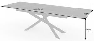 Jedálenský stôl Euphoria 180-220-260cm keramická láva