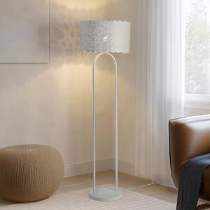Stojacia lampa Lindby Aralena, biela, kov, výška 143,5 cm